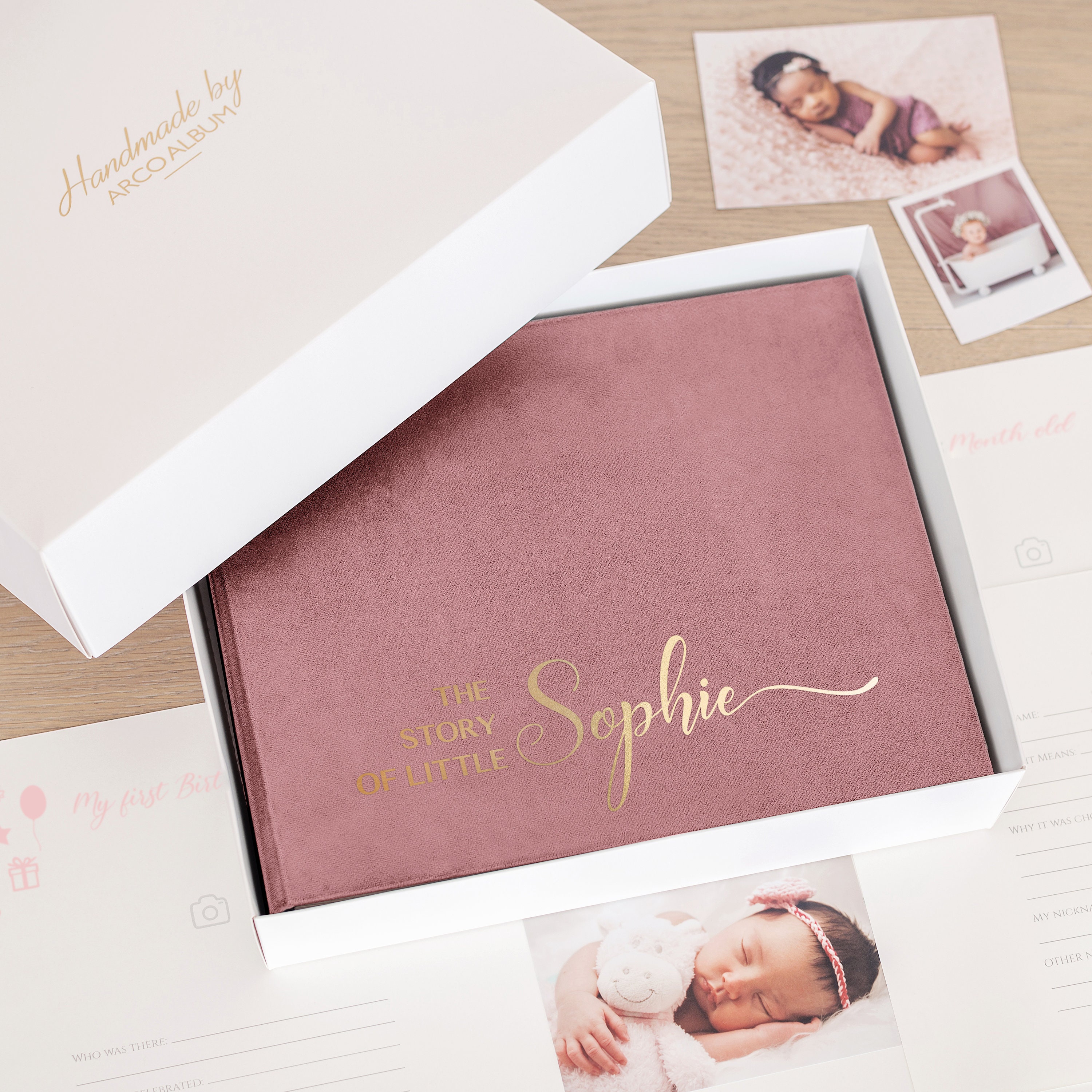 First Year Baby Memory Book Personalized Blush Pink Baby Etsy