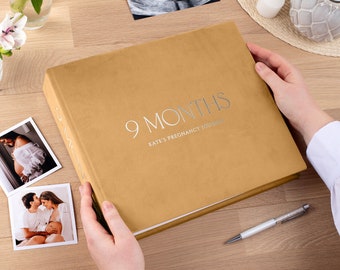 Schwangerschaft Geschenk für werdende Mama, Schwangerschaftstagebuch, Schwangerschaftstagebuch Gender Neutral, personalisierter Schwangerschaftsplaner, handgemacht von Arcoalbum