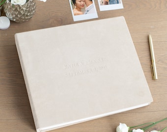 Wedding Guest Book Alternative | Personalized Photo Booth Book | Suede Wedding Album for Instax & Polaroid Photos | Wedding Keepsake Book