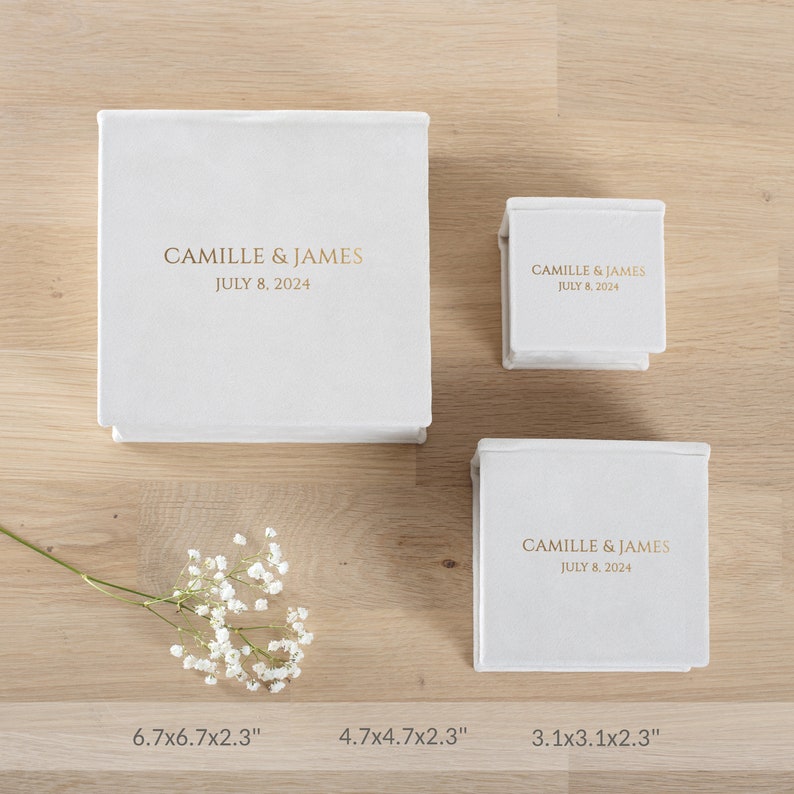Hochzeit Ring Box Verkaufsschlager, personalisierte Ring Box, Ringträger Box aus grünem Samt mit herausnehmbaren Ringkissen Bild 4