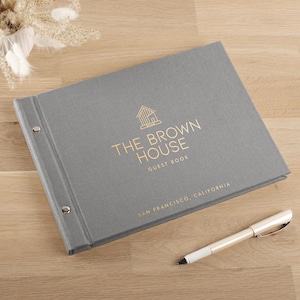 Welcome Guest Book for Airbnb & Vacation Homes | Personalized Airbnb Guest Book | Custom Vacation Home Guest Book | Linen Wedding Guest Book