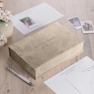Bruiloftadvieskaarten met doos, Mad Lib-kaarten bruiloft in aangepaste eco-leren doos, alternatief huwelijksgastenboek, advieskaarten bruidsdouche