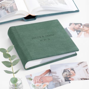 Wedding Suede Slip In Photo Album for 200 4x6 or 5x7 Photos, Personalized Photo Album with Sleeves, Wedding Anniversary Gift, Birthday Gift