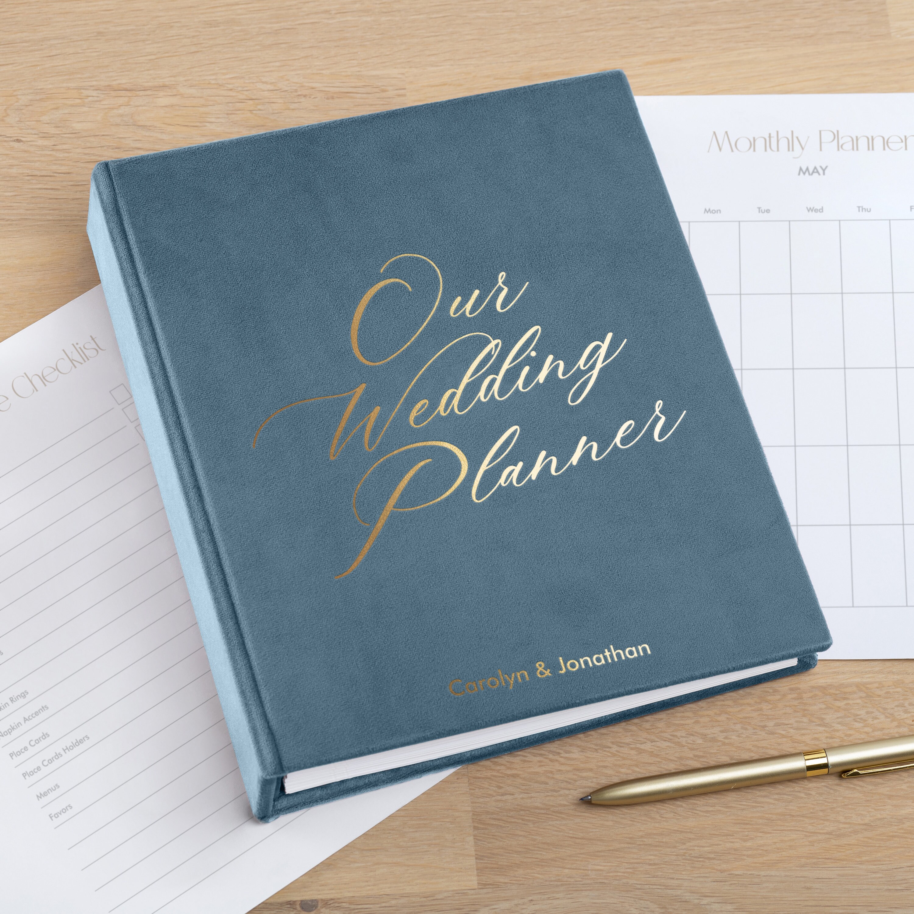 Velvet Wedding Planer Notebook | Personalized Wedding Planning Book ...