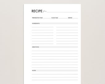 Additional Recipe Cards | Cook Book Journa Cards | Extra Cards for Recipe Book, Recipe Organizer, Ring Binder Recipe Planner