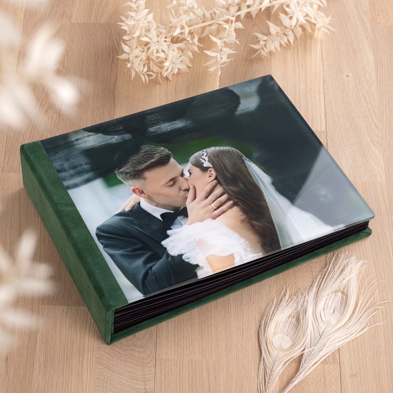 Acrylic Glass & Suede Wedding Guest Book, Wedding Photo Album for All  Instant Film Sizes Mini Wide Square 4x6 Etc, Guest Book Alternative 