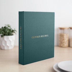 Livro de receitas personalizado | Diário de receitas personalizado | Organizador de receitas de capa dura | Planejador de receitas com fichário | Presente de culinária exclusivo