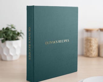 Personalized Recipe Book | Custom Cook Book Journal | Hard Cover Recipe Organizer | Ring Binder Recipe Planner | Unique Cooking Gift