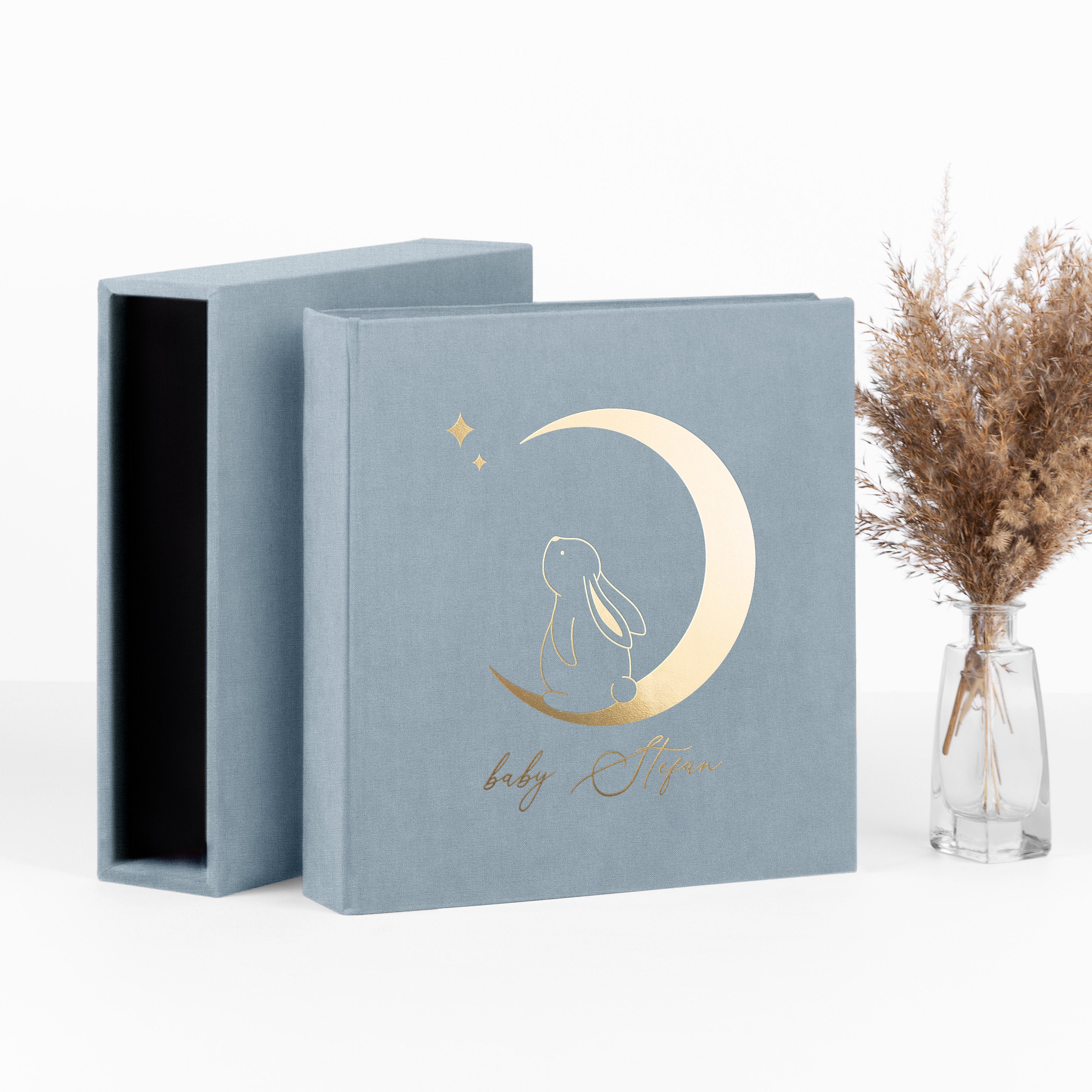 First Year Baby Boy Memory Book Gold Foil Personalized Baby Etsy