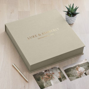 Wedding Keepsake Box, Personalized Linen Memory Box, Wedding Photo Album Box, Custom Size Scrapbook Box, Large Wedding Gift Box