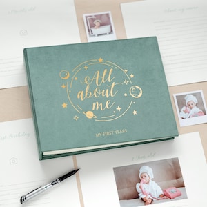 First Year Baby Memory Book, Personalized Baby Album, Modern Baby Shower Gift, Story Of You, 5 Years Baby Book