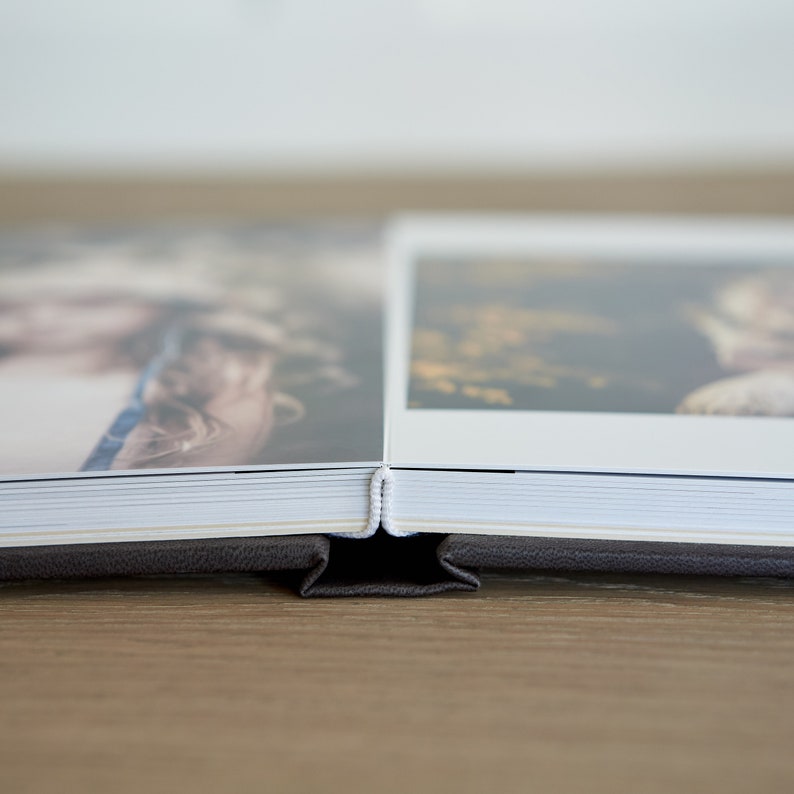 Lay Flat Luxury Photo Album Leather Photo Album with Glass Etsy