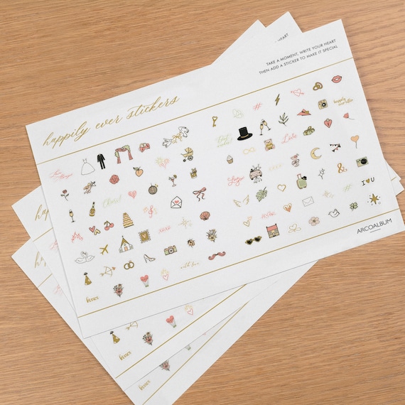 Wedding Emoji Sticker Set | Transparent Stickers for Guest Books | Fun Labels for Best Wishes & Happy Memories