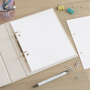 A5 Linen Ring Binder | Personalized 2 Ring Binder Portfolio | Hard Cover Ring Binder | Custom Ring Binder for A5 Paper