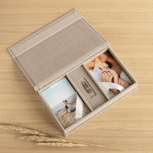 Personalized Photo Box with USB Slot | Print Storage Box for Photographers | Double Photo & USB Box | Packaging Solution for 4x6, 5x7 Photos