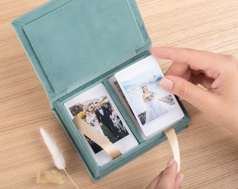 Luxurious Velvet Photo Box for Instant Photos | Custom Keepsake Case for Instax and Other Formats | Elegant Storage for Special Moments
