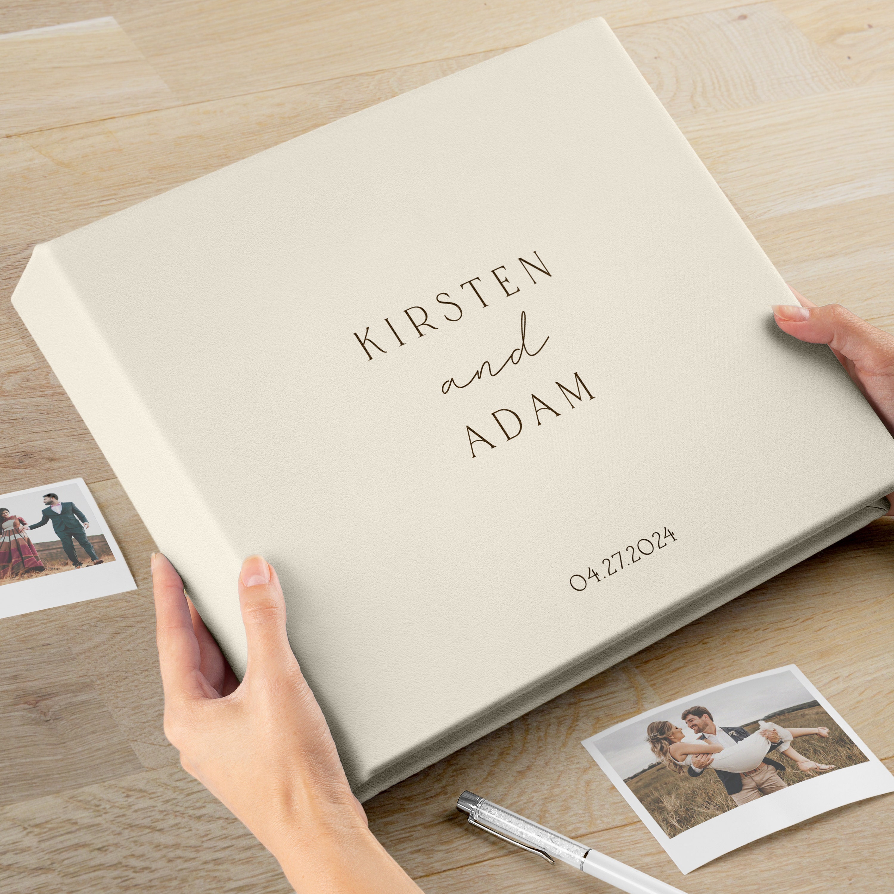 Personalized Instax Mini, Wide, Square Photo Album | Elegant Wedding Guest Book | Custom Photo Booth Album for 2x6 & 4x6 Prints