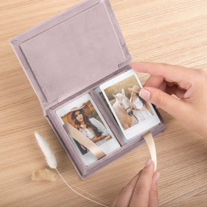 Personalized Box for Instax Mini Photos | Keepsake Case for all Instant Photo Sizes | Velvet Picture Storage Box | Hand Made in Europe