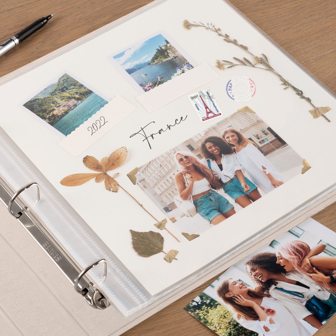 Personalized Scrapbook Album With Self-adhesive Pages, Vintage