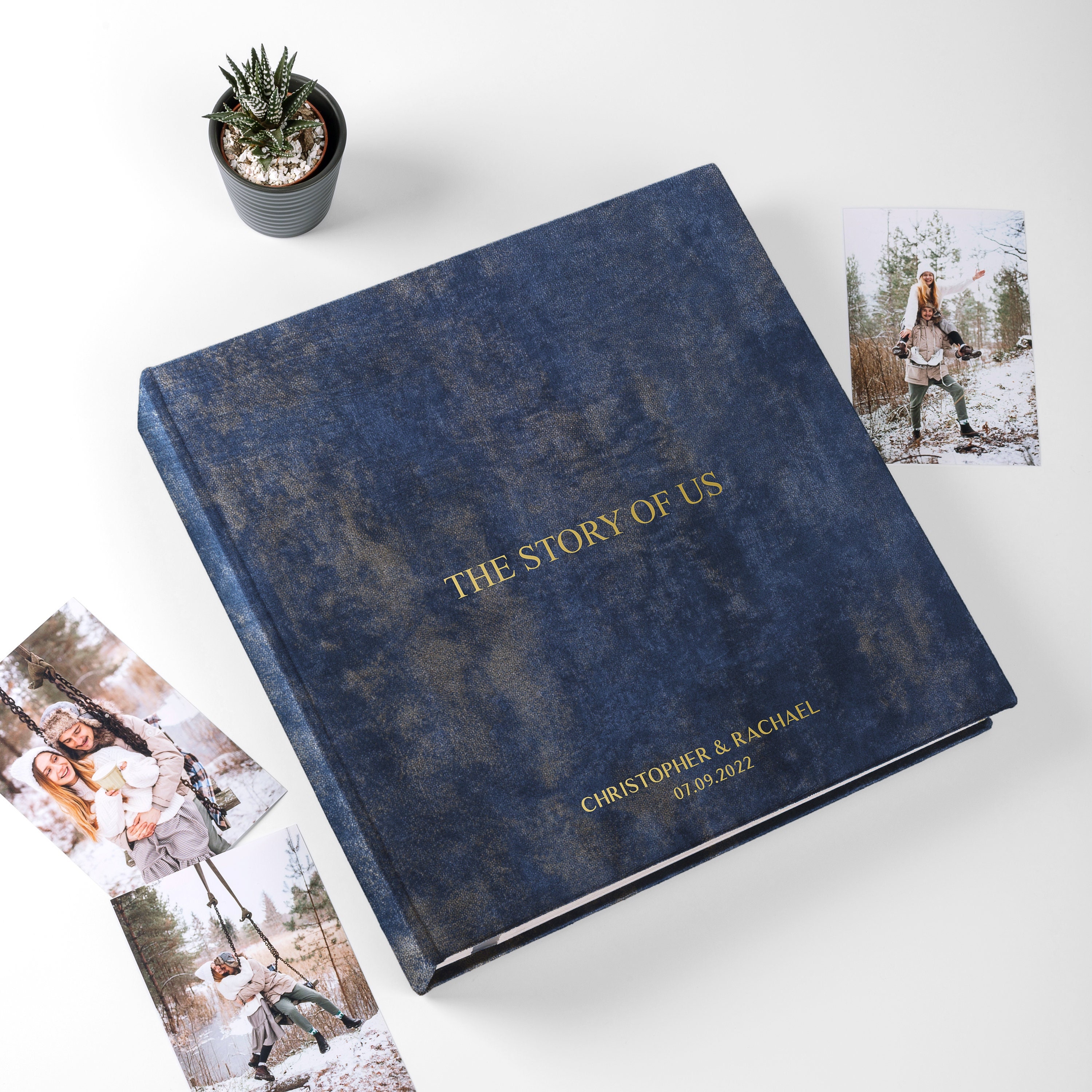 Wedding Self-adhesive Photo Album and Slipcase, Velvet Self Adhesive  Scrapbook Album With Box, Personalized Hand Made Album Slip Cover 