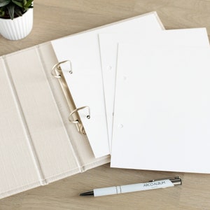 A5 Linen Ring Binder | Personalized 2 Ring Binder Portfolio | Hard ...