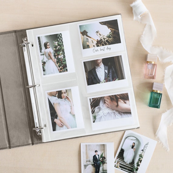 Slip in Photo Album for 300 4x6 Photos, Wedding Photo Album With Sleeves 