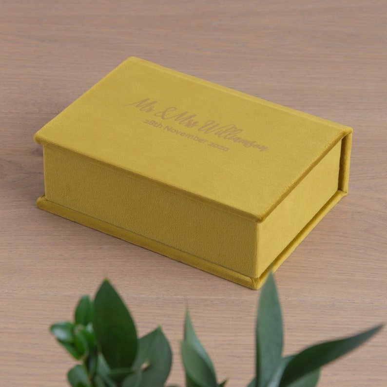 Velvet Memory Box Keepsake Box Photo Album Clamshell Box Etsy