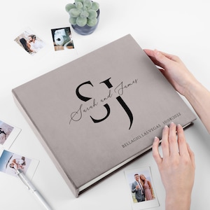 Wedding Guest Book Alternative | Personalized Photo Guestbook for all Instant Films | Instax Mini Square Wide etc. | Velvet Photo Booth Book