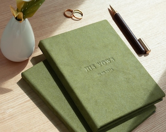 Personalized Wedding Vow Books and Officiant Book | Custom His & Hers Vow Book Set | Eco Leather Wedding Vow Booklets