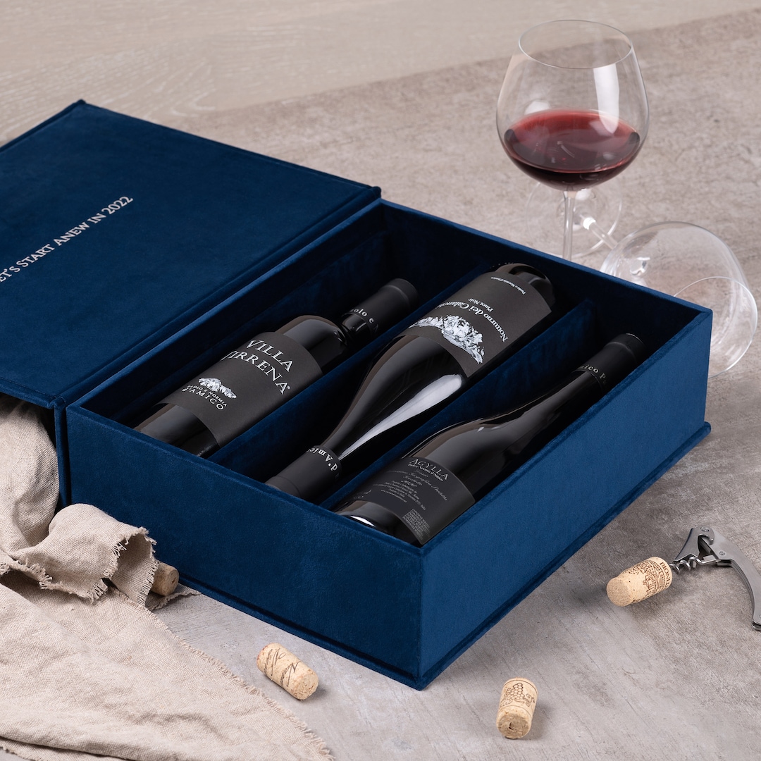 Personalized Wine Box for 2-4 Bottles, Champagne Gift Box for Wedding ...
