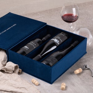 Personalisierte Weinkiste für 2-4 Flaschen, Champagner-Geschenkbox für Hochzeit, Jahrestag, Geburtstag, neuer Job, neues Zuhause, Ruhestand, Danke usw.