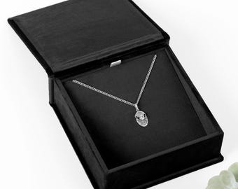 Personalized Wedding Necklace Gift Box | Custom Italian Suede or Velvet Box with Personalization | Elegant Hand Made Gift for Her