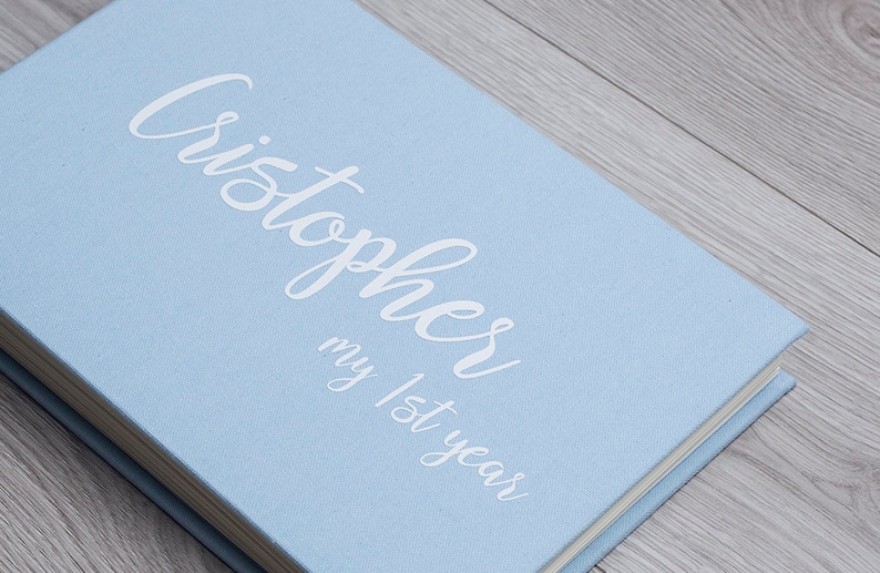 Baby Shower Guest Book Instax Photo Album by Arcoalbum Design No.12 Blue Baby Boy Gift
