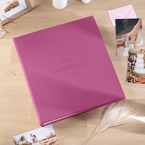 Photo Album with Sleeves for 4x6 Photos, Embossed Eco Leather Slip In Photo Album for up to 1000 Photos, Large Personalized Wedding Album