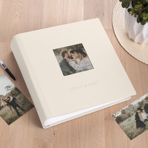 Large Traditional Book Bound Wedding Photo Album, Personalized Scrapbook Album Hand Made in Europe, Elegant Leather Handcrafted Memory Book