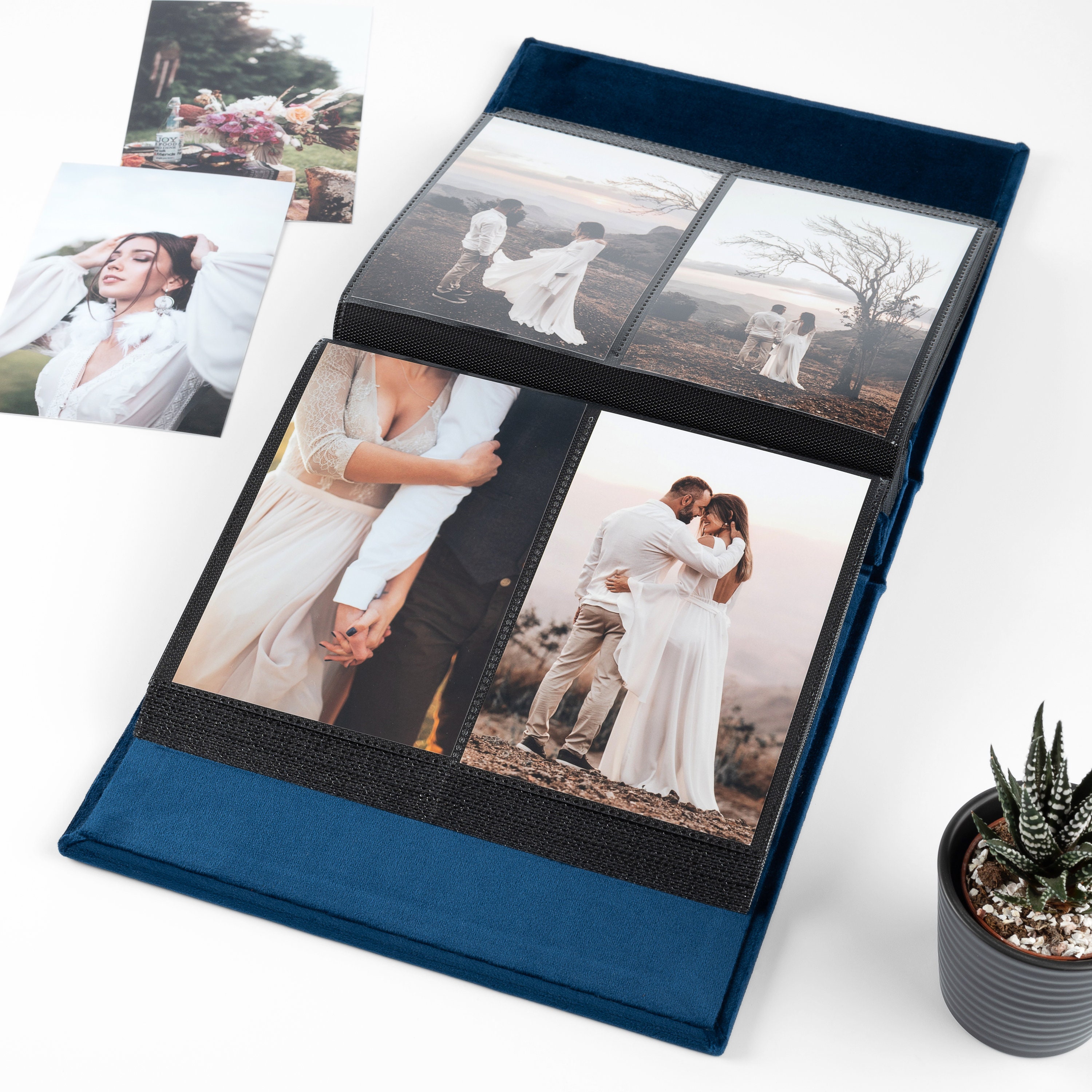 Premium Black Photo Album, Photo Album with Pockets, 100 Pages for 4x6, Acid  Free Photo Album for Wedding
