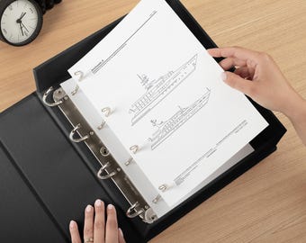 Personalized Yacht Document Binder | Luxury Boat Records & Manual Organizer Box | Custom A5 A4 A3 US Letter Ring Binder