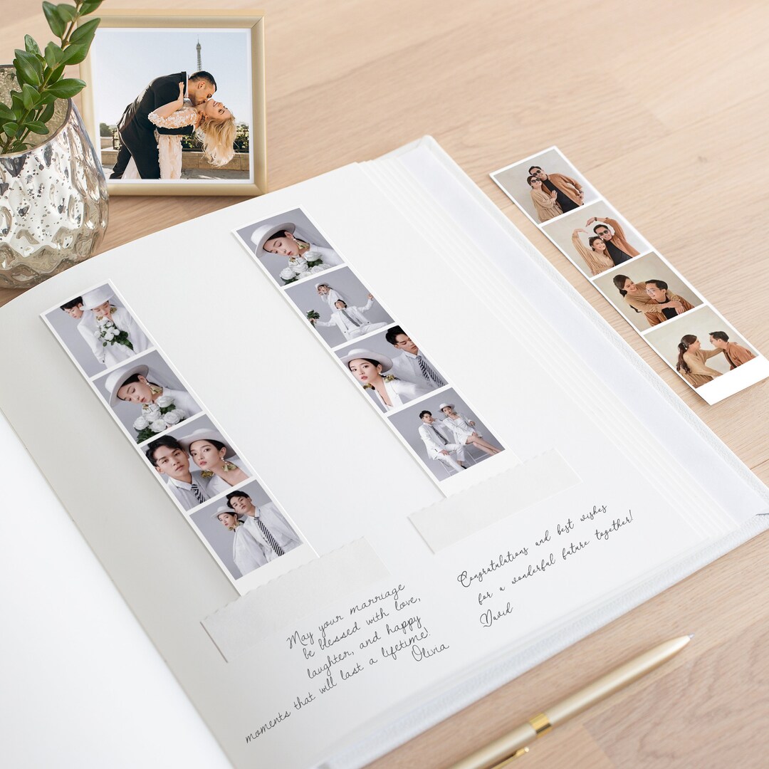 thumbnail image 2 of Photo Booth Guest Book Album – Black Leather Look, 25 White Pages, 12x12, Picture Perfect Supply 2 of 6