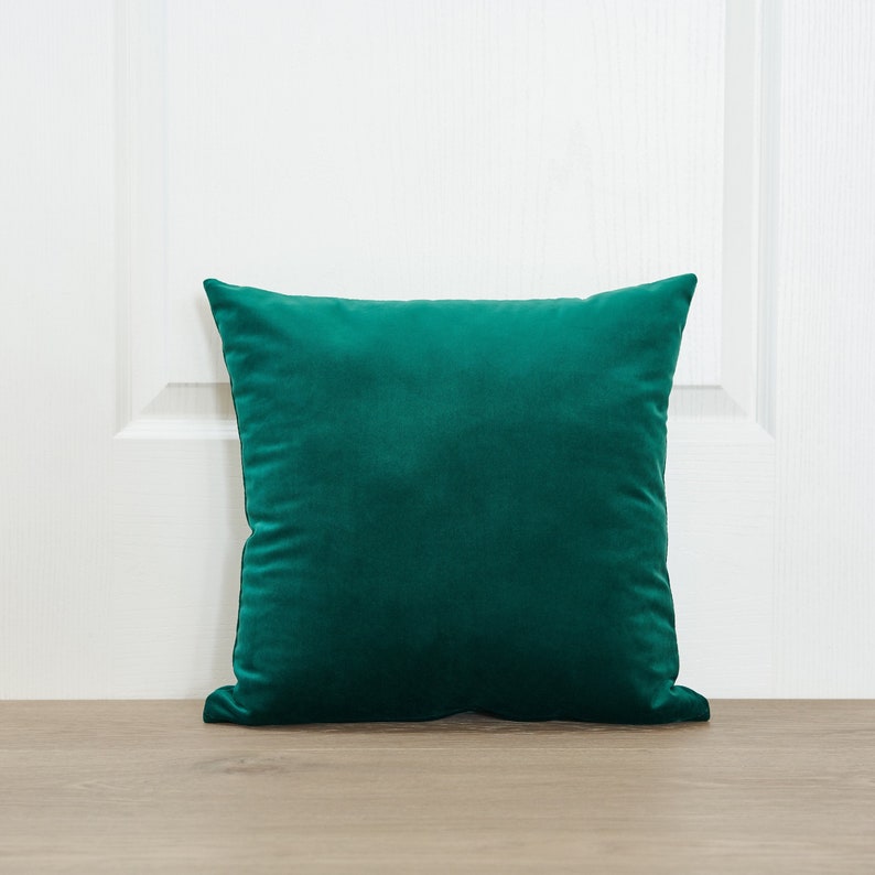 Green Velvet Pillow Cover Emerald Green Velvet Throw Pillow Etsy