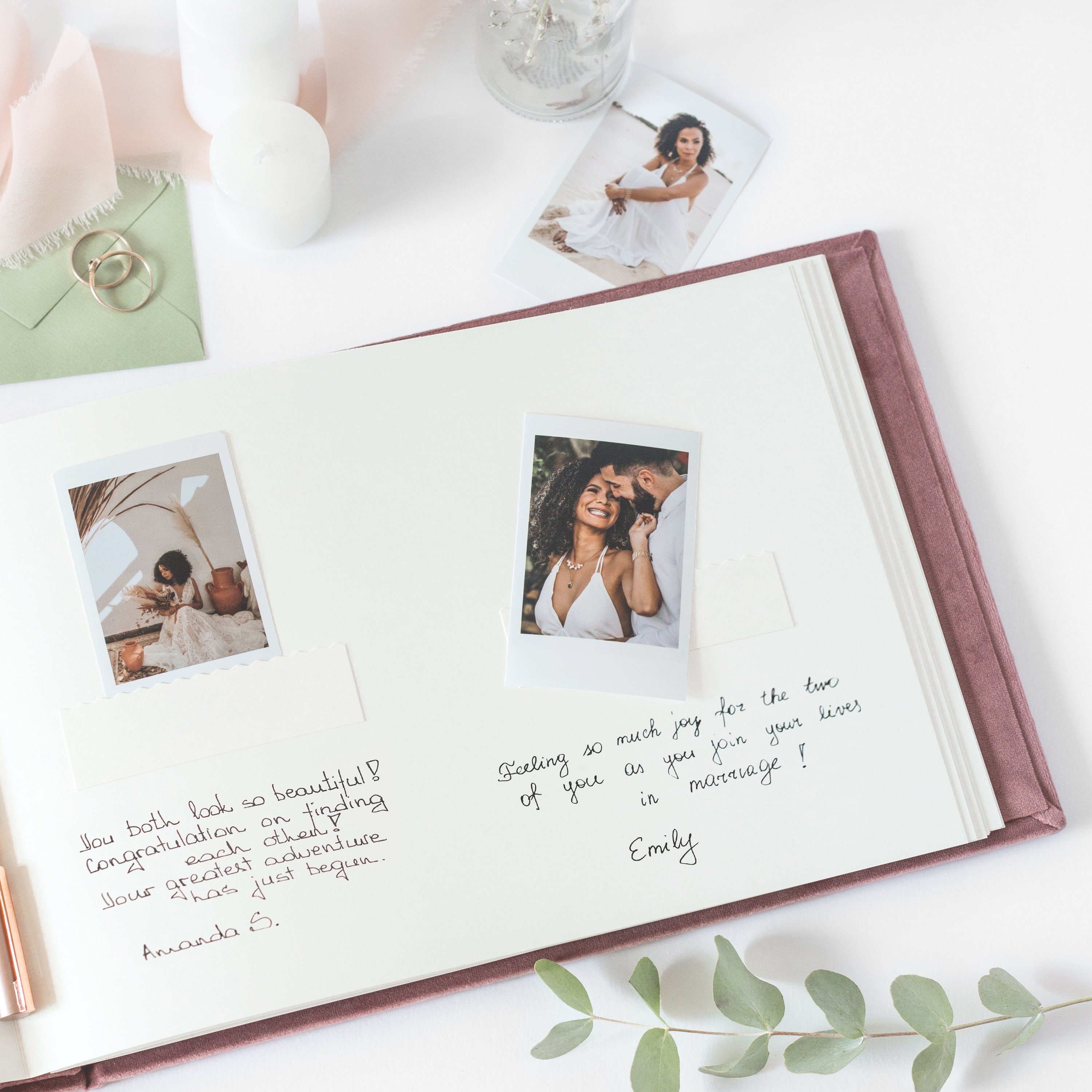 Presonalised Wedding Guest Book, Velvet Personalized Wedding Phoro Guest  Book• Velvet Photo Booth Book