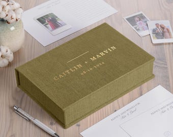 Trouwadvieskaartjes met doosje, alternatief voor een gastenboek, trouw-Mad Lib-kaartjes in een gepersonaliseerd fluwelen doosje, advieskaartjes voor een vrijgezellenfeest