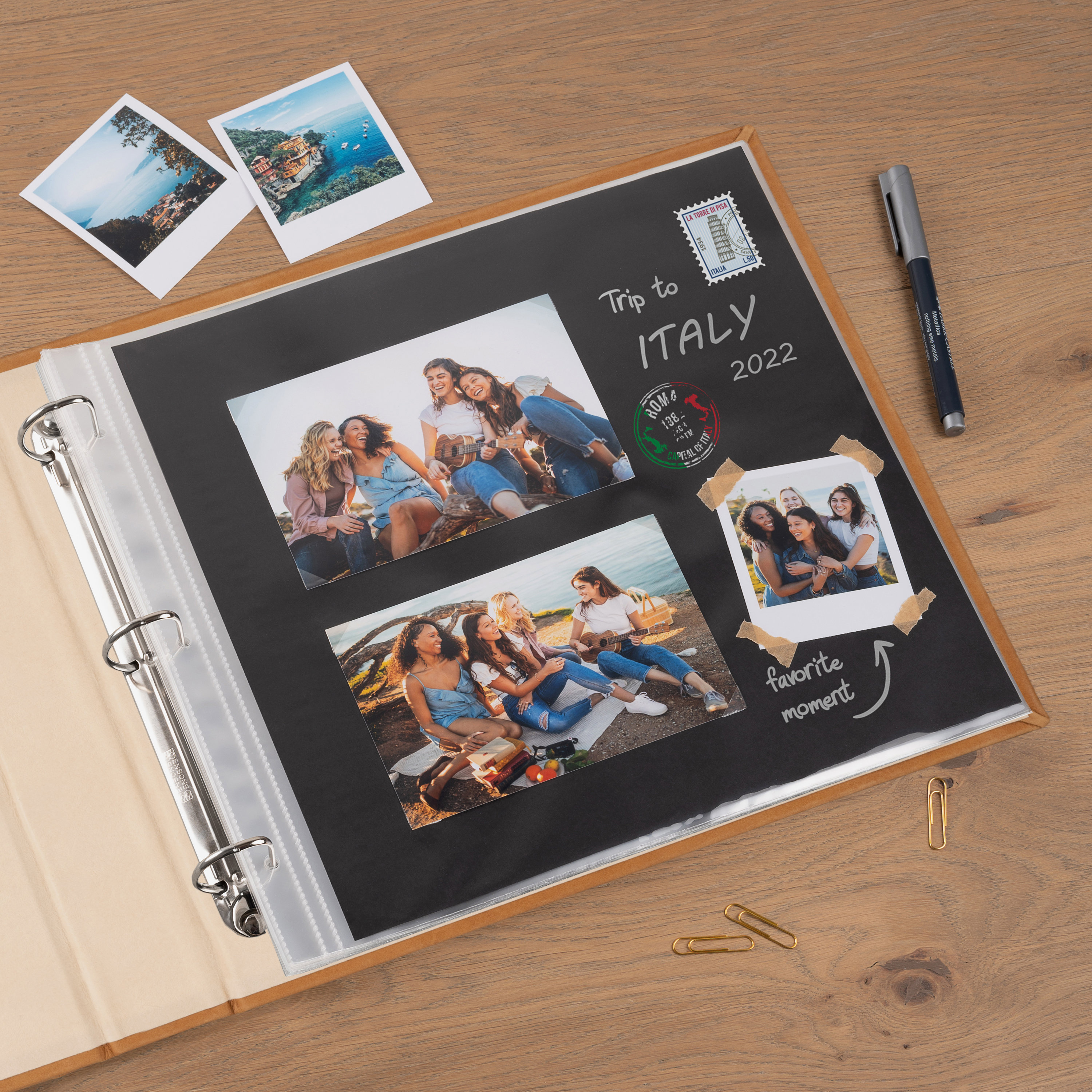 Photo Album Scrapbooking, DIY Photo Albums with 10 Metallic Pens, 80 Pages Scrapbooking  Book Handmad