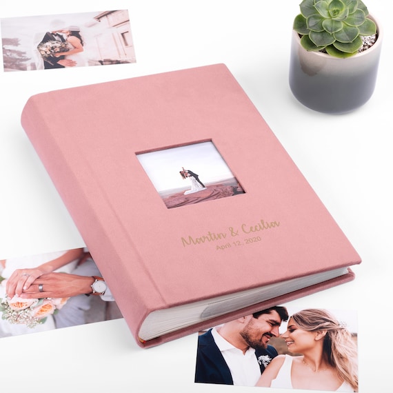 Photo Album With Sleeves for 4x6 Photos, Embossed Eco Leather Slip in Photo  Album for up to 1000 Photos, Large Personalized Wedding Album 