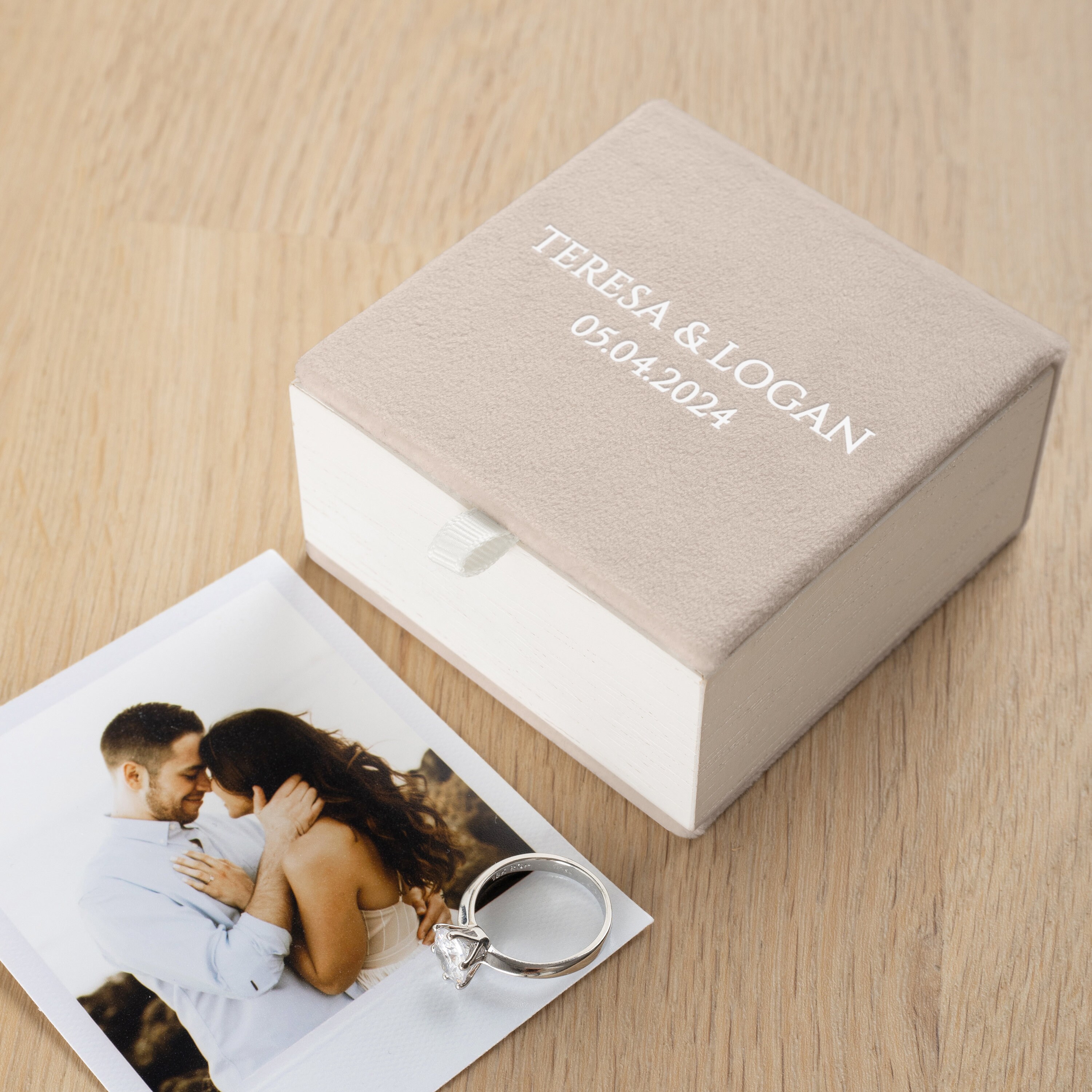 Wedding Rig Box Personalized Wooden Wedding Ring Box With Slot Cushion | Ring Box for ...