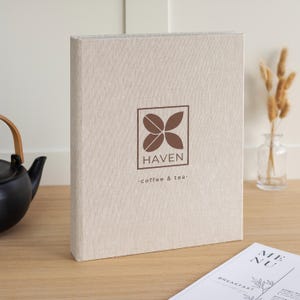 Libros de menú personalizados / Carpetas de menú de restaurante personalizadas / Cubiertas de menú de tapa dura de lino y terciopelo / Portamenús A4 / Cubiertas de menú para bodas