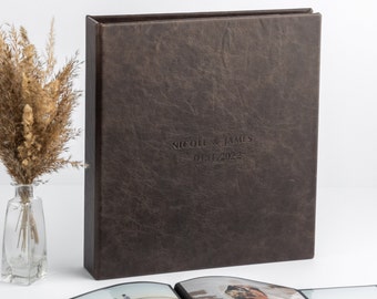 Leather Photo Album with Sleeves for 4x6 Photos, Embossed Slip In Photo Album for up to 1000 Photos