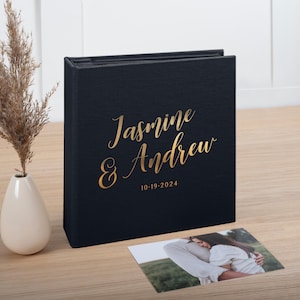 Personalized Photo Album With Sleeves for 40-400 4x6 Photos | Slip In Photo Book for 10x15cm Photos | Linen Memory Keepsake Book