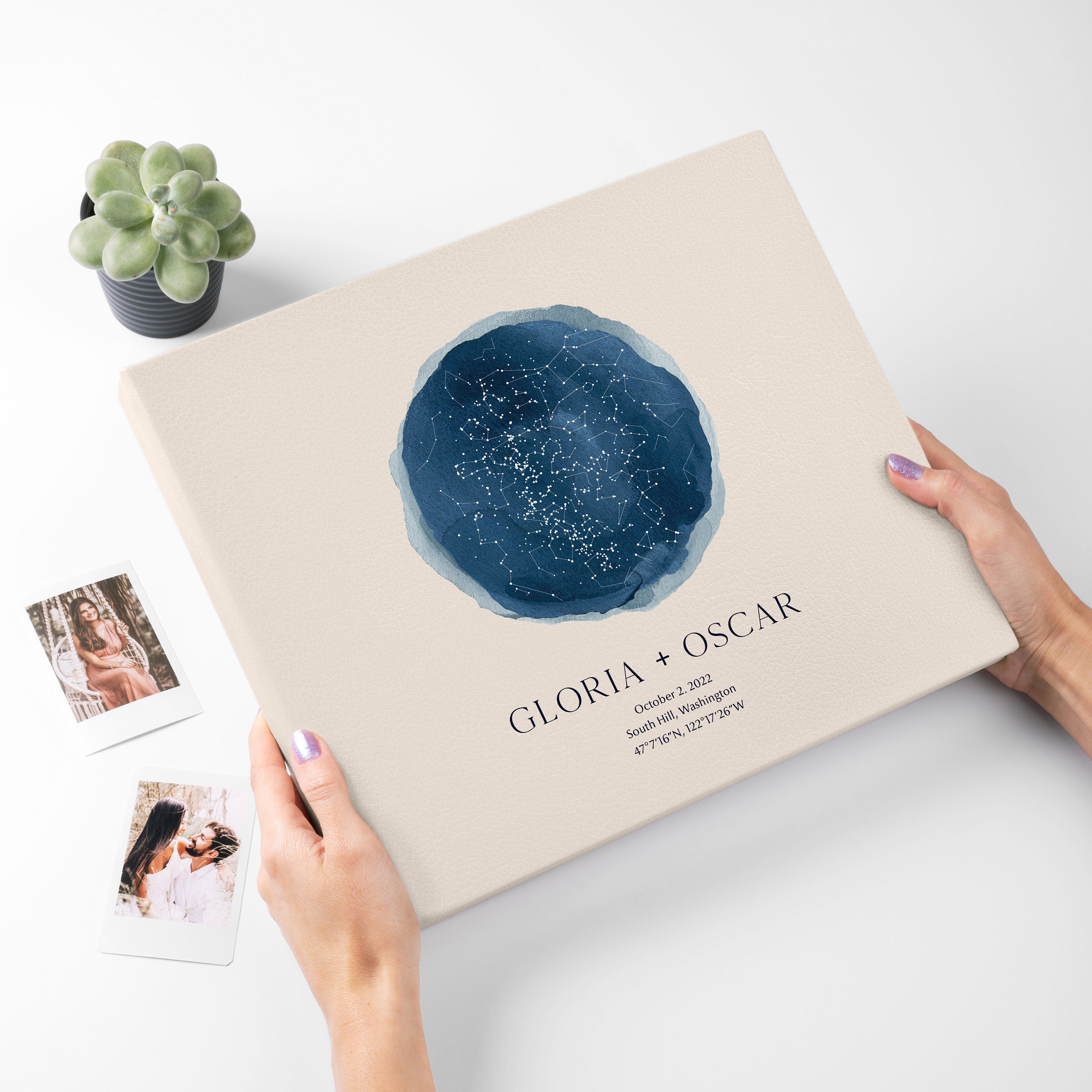 Buy Star Map Wedding Guest Book by Date and Location Eco Leather Online in  India - Etsy