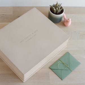 Personalized Wedding Keepsake Box in Eco Leather | Custom Memory Box for Photo Album, Guestbook or Scrapbook