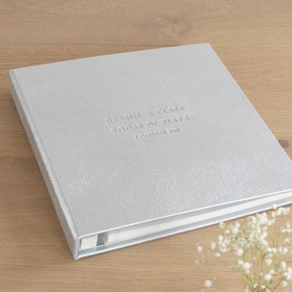 Álbum de fotos de boda, Álbum de recortes autoadhesivo grande, Libro de  fotos de cuero ecológico personalizado, Regalo de boda moderno / Hecho a  mano por Arcoalbum -  España